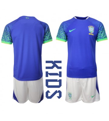 Brazil Replica Away Stadium Kit for Kids World Cup 2022 Short Sleeve (+ pants)